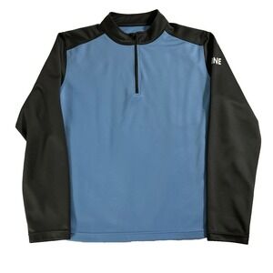 ZLINE Men's Large Quarter Zip Pullover Blue Black Long Sleeve Stretch Athletic